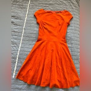 Orange Leather Mini Dress